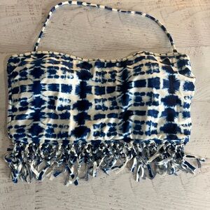 Raisins Blue and White Tie-Dye Bikini Top